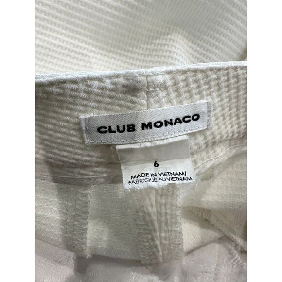 Club Monaco Waffle Knit Cropped Trousers in White Size 6 - Picture 4 of 4